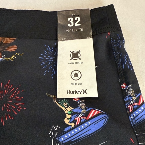 Hurley Weekender 20" Boardshorts Swimwear American July 4th-theme Men's Size 32 - Picture 3 of 16